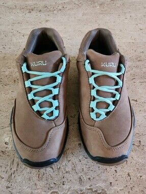 KURU Chicane Women’s Brown Trail Shoes with Teal Laces